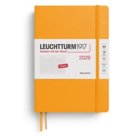 Leuchtturm1917 agenda 2026 1 dag per pagina dotted hardcover medium a5, rising sun