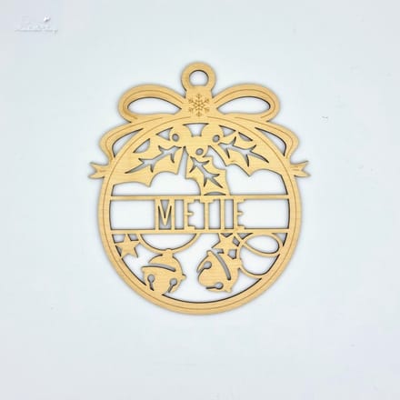 [Nice Little Things] - Maxi Kerst Ornament - Met naam - Esdoorn - Belletjes