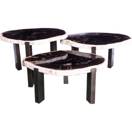PTMD - Salontafel Rudi - Grijs - 50x60x43cm - Set van 3