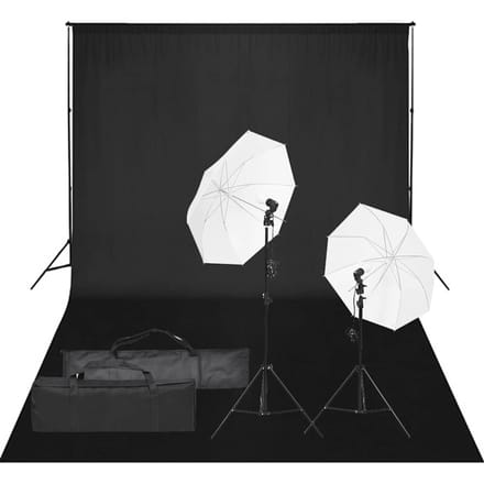 vidaXL - Fotostudioset - met - verlichtingsset - en - achtergrond