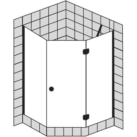 Sprinz Fortuna pentagon shower partially framed 100 x 100 x 200 cm FA46R002003301S