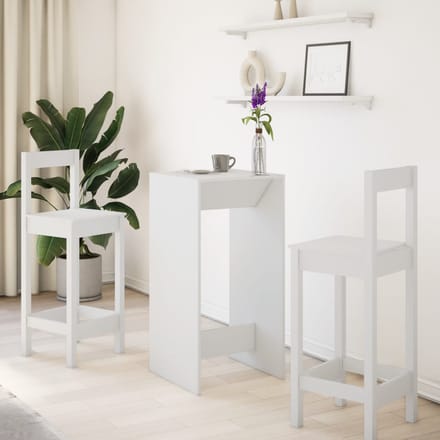 Vidaxl Bartafel, Wit, 51X50X103,5 Cm, Materiaal Houtvezelplaat