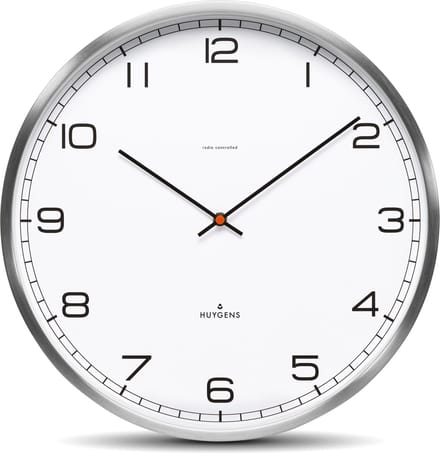 Huygens - One Arabic 35cm - RVS - Wandklok - Stil - Zendergestuurd