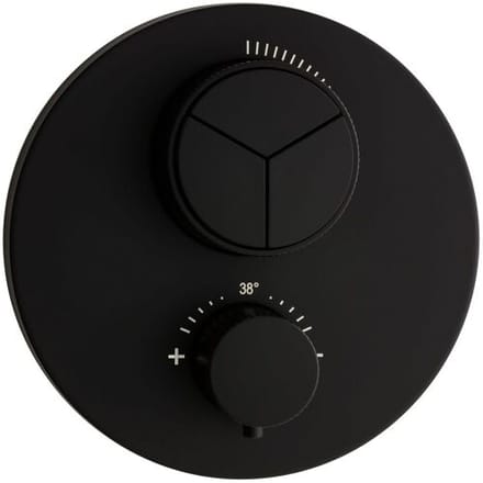 Herzbach DEEP BLACK concealed thermostat PUSH round 23.803055.1.12