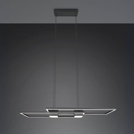 Trio Lighting Albany LED hanglamp, zwart, 100 x 28 cm, aluminium CCT dimbaar