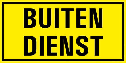Buiten dienst magneetsticker 100 x 50 mm