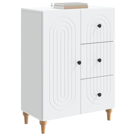 vidaXL - Dressoir - Wit - 66 - x - 34,5 - x - 90 - cm - Bewerkt - hout