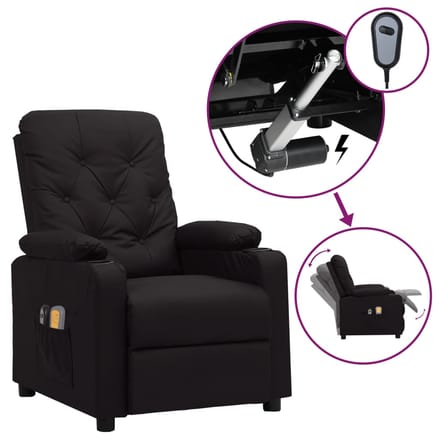 vidaXL - Massagestoel - elektrisch - kunstleer - zwart