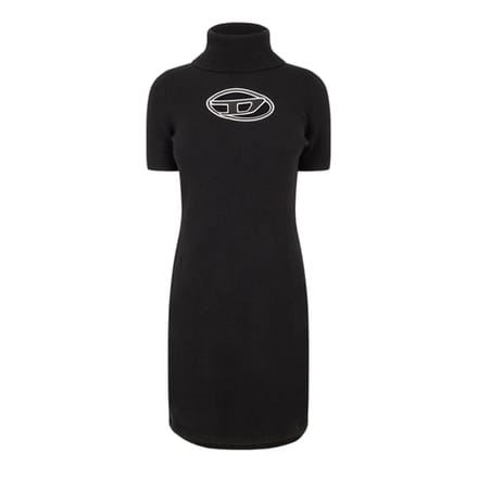 Diesel Dames Argaret mini-jurk met col en strakke pasvorm (Zwart)