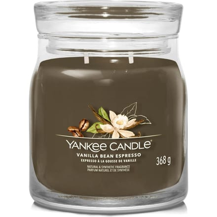 Yankee Candle - Vanilla Bean Espresso Medium Geurkaars - 50 branduren - 2 lonten