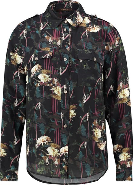 Supertrash - Top - Blouse Dames - Shirt - Lange Blouse Dames - Bloemenprint - 36
