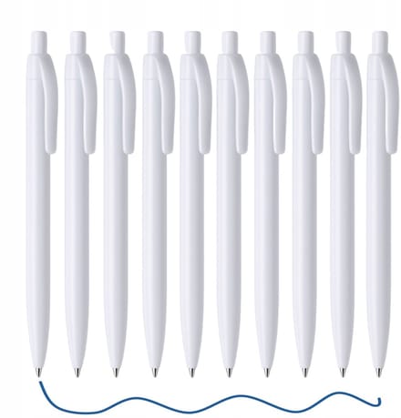 10x Blauwe ABS Ballpoint Pen M&C met Knop - Kantoor & School