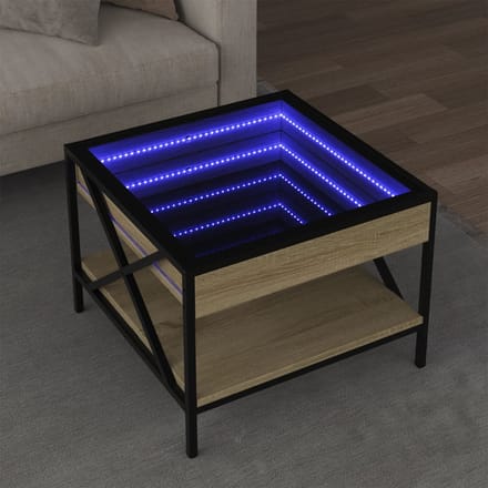 vidaXL - Salontafel - met - Infinity - LED - 50x50x38 - cm - sonoma - eikenkleurig