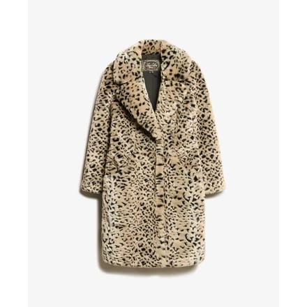Superdry - Vintage lange jas van imitatiebont - Dames - Buitenjassen