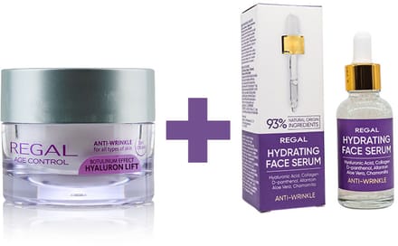 Regal Anti-Rimpel Serum & Dagcrème Set – Hyaluron Lifting & Botox Effect – Complete Gezichtsverzorging – 30ml + 45ml