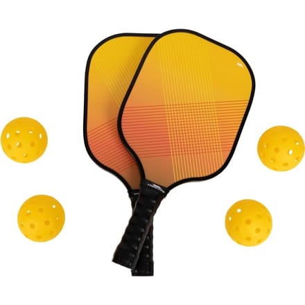 Trespass Morty Pickleball Peddel en Ballen Set (Oranje/zwart)