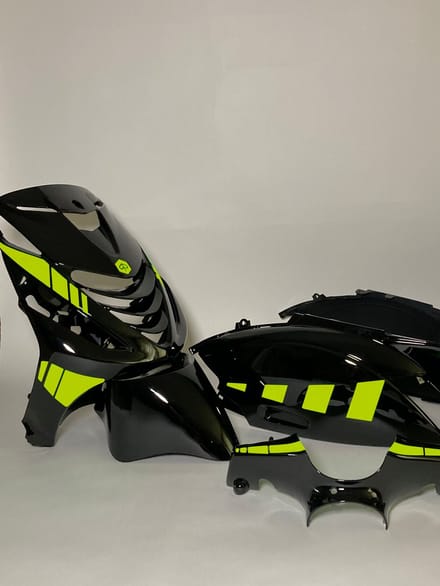 Piaggio Zip Stickerset - Striped - Fluor Geel