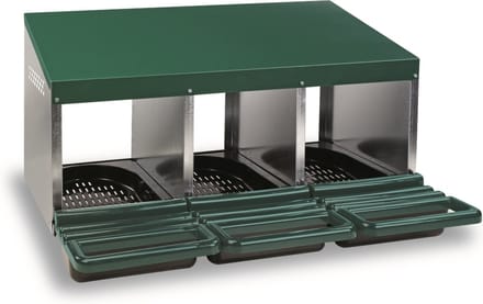 Gaun Pluimvee legnest met plastic vloer 3 vaks
