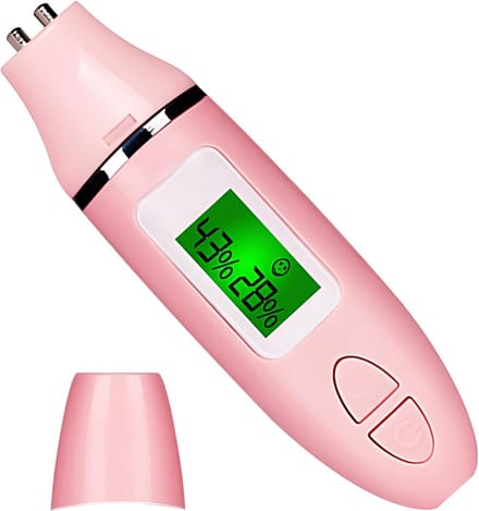 Huidmeter - Vochtanalysator - Huidverzorging - Dubbele sonde - Compact ontwerp - Roze