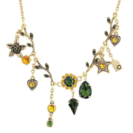Behave - Goudkleurige Ketting - Ster, Druppel, Bloem, Blad, Hart Hangers - 40 cm