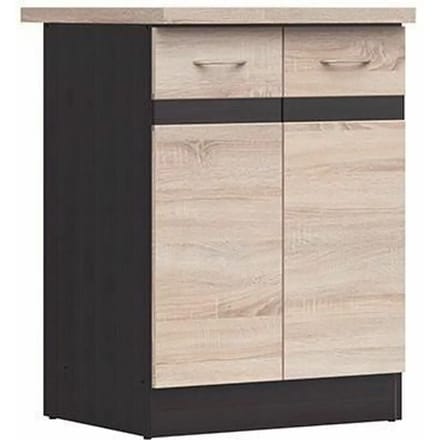 Junona koken lage kast 60 cm - 2 deuren - werkblad - Chene Sonoma