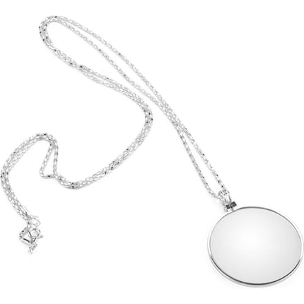 Collier avec loupe monocle 5X (argent) argenté