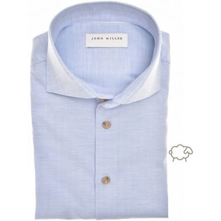John Miller Overhemd Lyocell Cotton Wool Shirt Licht Blauw / male