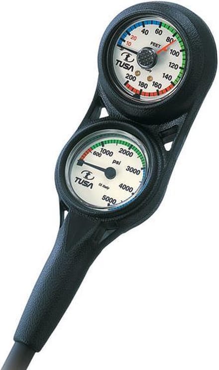 TUSA Mini 2 Gauge Console – Compacte Duikconsole met Manometer en Dieptemeter – Zwart – SCA-230T