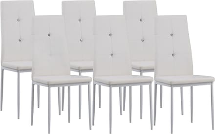 QIN® Stoelen 6 Stuks - Stoelen - Wit - 15cm x 30cm x 121cm