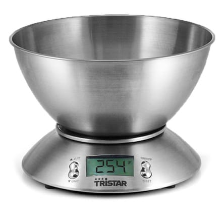 Tristar keukenweegschaal 5kg 2l met kom