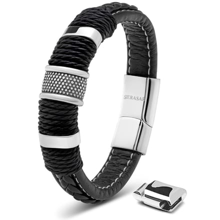 SERASAR Manchetarmband Heren [Ring] - Zilver 20cm - Inclusief Sieraden Geschenkdoos