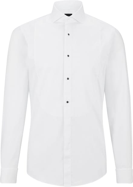 BOSS Hank slim fit smoking overhemd - popeline - wit - Strijkvriendelijk - Boordmaat: 45
