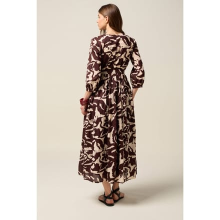 Oltre Patterned Cotton Midi Shirtdress Brown Taglia: 38 | Abiti Midi Outlet | Donna | Marrone