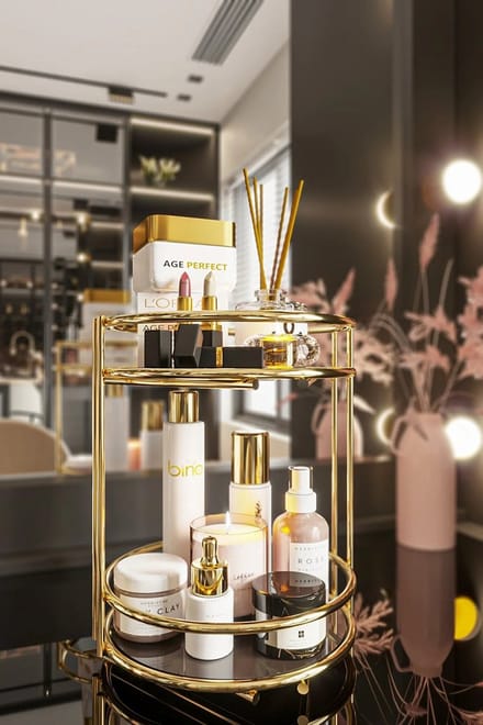MONTKIARA Badkamer Cosmetische Sieraden Organizer Multifunctionele Organizer 2-Tier Dienblad Catering Goud