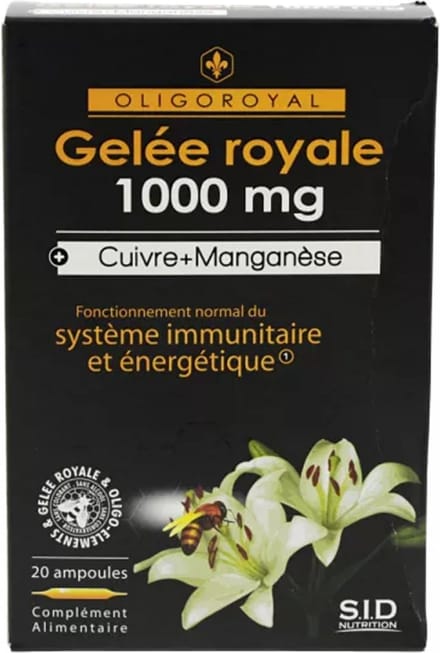 S.I.D Nutrition Oligoroyal Royal Jelly 1000 mg + Koper + Mangaan 20 Ampullen