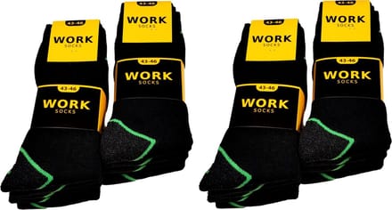 Work werksokken 20 paar fluor groen maat 43/46