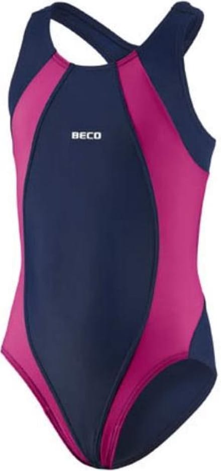 BECO Badpak - Meisjes - Polyamide/elastaan - Marineblauw/roze - Maat 164