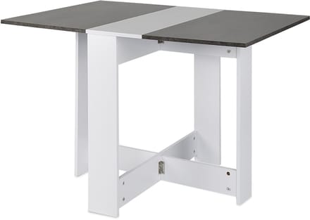 PIPIPOXER-Inklapbare Tafel| Eettafel Uitschuifbaar| Opvouwbaar| 102.5*76*73cm-Wit + Beton