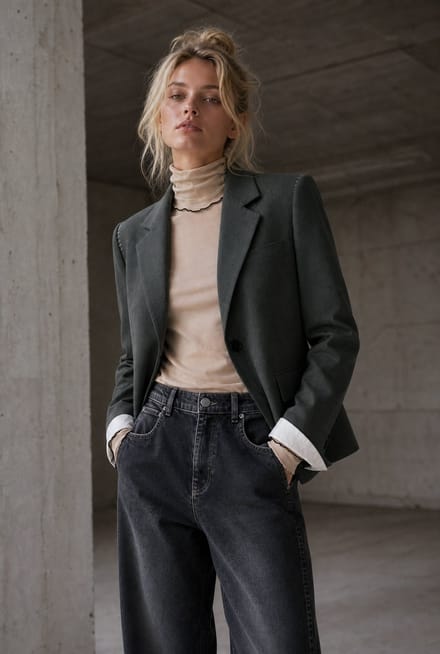 Eleni viscose basic blazer | Melange - Melange / S