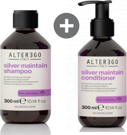 Alter Ego - Silver Maintain Shampoo en Conditioner Duo - 600 ml - Grijs haar - geblondeerd