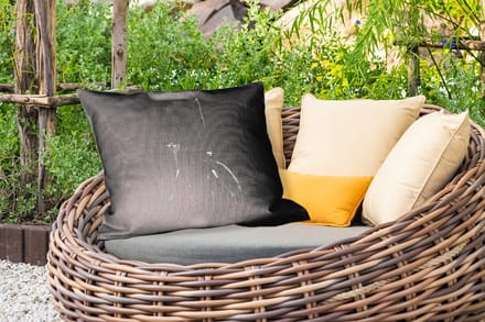 Buitenkussens - Bestek - Zwart - Wit - 60x40 cm - Weerbestendig