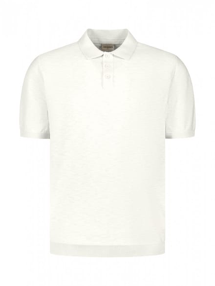 Gebreide slub polo met knopen