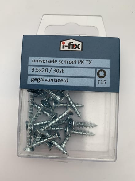 Universele schroef PK TX 3.5x 20mm 30 stuks gegalvaniseerd