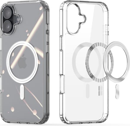 Dux Ducis Geschikt voor iPhone 16 Plus hoesje - magnetisch backcover - Bayer Transparant