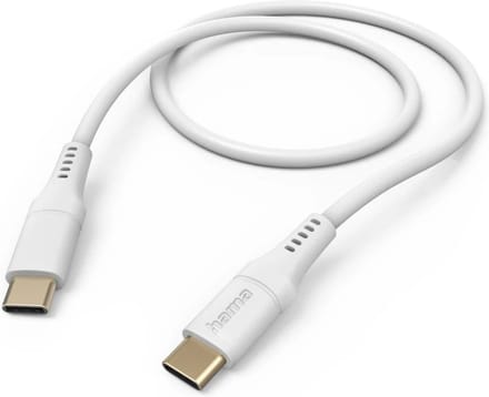 Hama Silicone USB-C naar USB-C Kabel - Oplaadkabel geschikt voor Samsung / Android - 3A USB 2.0 - 480Mbps - 150cm - Wit