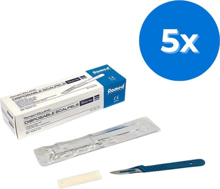 Romed scalpelmesjes met handvat nummer 12 - Set van 5 doosjes Romed