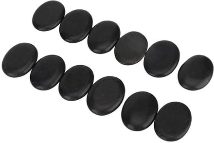 12-Delige Set Basalt Massage Stenen voor Warme Ontspanning en Wellness