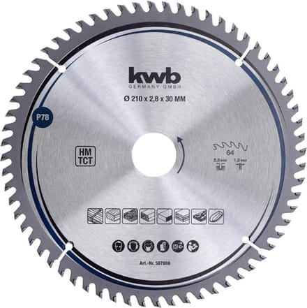 kwb 587868 Hardmetaal-cirkelzaagblad 210 x 30 mm 1 stuk(s)