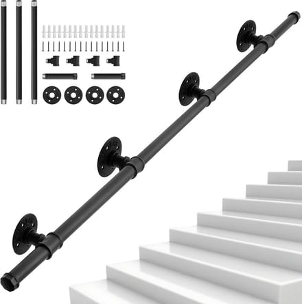 Wandleuning Smeedijzer - Trapleuning Balkon - Veilig Traplopen - Roestwerende Coating - 300 cm - Zwart