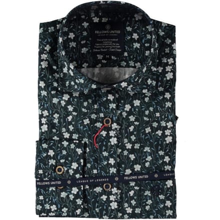 Fellows United - Lange mouw overhemd - Mannen - L - Blauw - Katoen - 52.6522